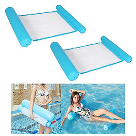 2x Durable Floating Water Hammock Pool Lounge Inflated Drifting Pillow Blue
