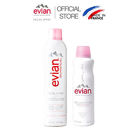 Combo 2 xịt khoáng cấp ẩm và làm dịu da Evian 300ml + 150ml