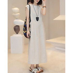 Áo sơ mi váy dáng dài, chất liệu đũi mềm mịn, form dài rộng kiểu Hàn Quốc,  áo váy nữ,  NeSa Shop AT15