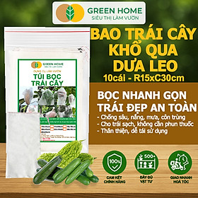 10 Túi Bọc Hoa Quả GreenHome, Ổi Bưởi Xoài Na Mướp (Có Nút Cài), Sử Dụng 3-5 Năm, Nhiều Kích Thước