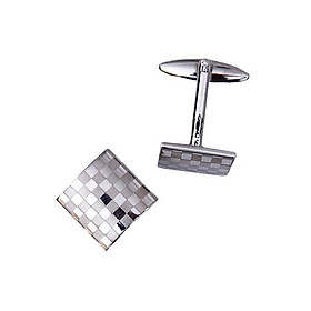 Pair Checkerboard Pattern Cuff Links Cufflinks Groom Wedding Suit Shirt