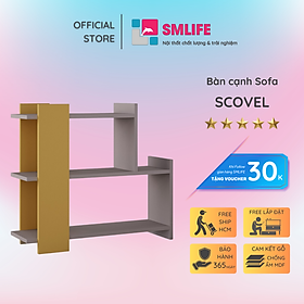 Bàn gỗ cạnh Sofa hiện đại SMLIFE Scovel  | Gỗ MDF dày 17mm chống ẩm | D70xR23.4xC65cm - Màu