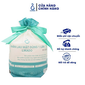 Khăn lau mặt dùng 1 lần Likado cho trẻ em và ngưới lớn kt 20*20cm( 1 cuộn 50 khăn)