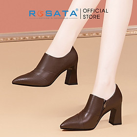 Boots thời trang nữ cổ thấp, da lì, mũi nhọn ROSATA RO590 - 7p - HÀNG VIỆT NAM - BKSTORE