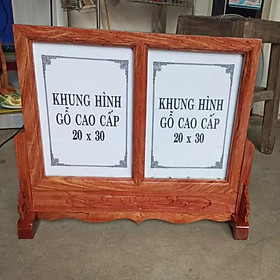 Mua Khung ảnh thờ đôi gỗ hương khung hình thờ cao cấp 2 kích thước