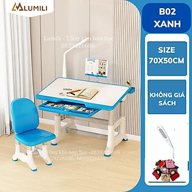 Mua Bộ bàn học thông minh chống gù chống cận liền kệ sách lumili K05 nâng hạ độ cao   chân tứ trụ chắc chắn cho học sinh