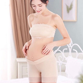 Quần Bầu Mặc Váy Cạp Chéo – Chất Mềm Mát, Co Giãn, 2 Màu Đen & Da – Bầu Xinh, Dễ Chịu - Da