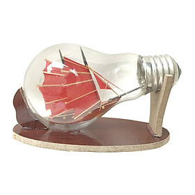 Mô hình thuyền gỗ trong bóng đèn thủy tinh N5