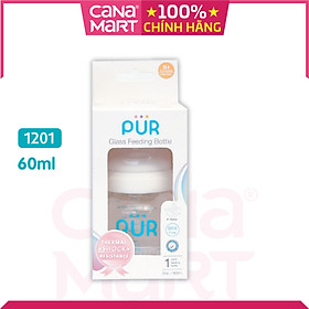 Bình sữa thủy tinh Pur 60ml (1201)