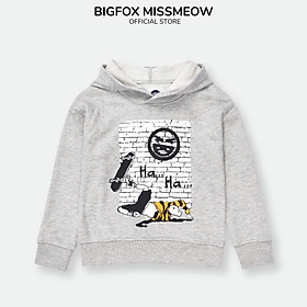 Áo khoác bé trai BIGFOX - MISS MEOW thu đông, áo nỉ cho bé dài tay có mũ hoodie size đại haha 23-40 kg