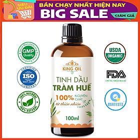 Tinh dầu Tràm Huế (Tràm Gió) 100ml xuất khẩu thị trường Mỹ, nguyên chất từ thiên nhiên, An Toàn Cho Bé, Xông Phòng, Khử Mùi, Kháng Khuẩn, Đuổi Muỗi, Giải Cảm - KingOil