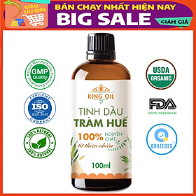 Tinh dầu Tràm Huế (Tràm Gió) 100ml xuất khẩu thị trường Mỹ, nguyên chất từ  thiên nhiên, An Toàn Cho Bé, Xông Phòng, Khử Mùi, Kháng Khuẩn, Đuổi Muỗi, Giải Cảm - KingOil