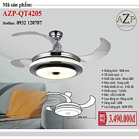 Mua AZP - ĐÈN QUẠT TRẦN / ĐÈN TRANG TRÍ / ĐÈN PHÒNG KHÁCH / PHÒNG NGỦ AZP-QT4205 phong cách đương đại  hàng nhập khẩu AZP