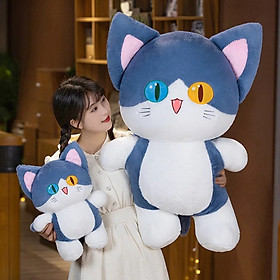 Thú nhồi bông mèo cá mập đáng yêu - Size từ 40cm đến 100cm - Quà tặng gấu bông mắt hai màu lông mịn dễ thương