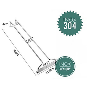 INOX 304 GIÁ TREO LY 1/2/3 HÀNG SÂU 30 BẮT TRẦN TỦ