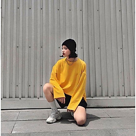  Basic Tee - Áo Thun Trơn Tay Dài SmileZ Unisex Form Rộng Nam Nữ Phong Cách Ulzzang dễ thương