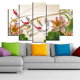 Tranh Hoa Sen Cá Chép |Cửu Ngư Quần Hội |Mẫu 10