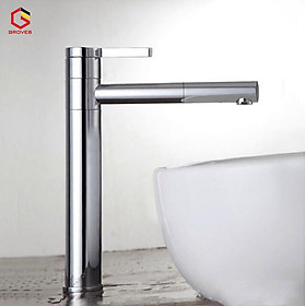 Mua Vòi rửa mặt  vòi rửa lavabo đa năng thân cao đồng mạ trắng đẹp sang trọng thanh lịch GROES GR 7011C
