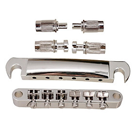 1 Set Guitar Saddle Bridge Tailpiece Silver for   LP/EPI Electric Guitar Parts   Bridge