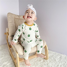 MILANCEL 2021 Mùa Xuân Mới Cho Bé Bộ Quần Áo Dễ Thương In Thỏ Quần Áo Sơ Sinh Cotton Toddlr Bé Trai Ngủ Bộ Bé Pyjama Set - 12m