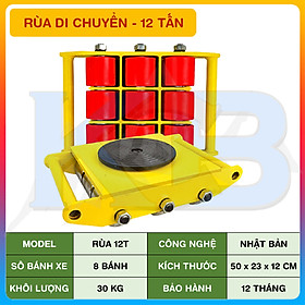 Rùa di chuyển hàng loại 12 tấn(màu vàng)- Con lăn chuyển hàng