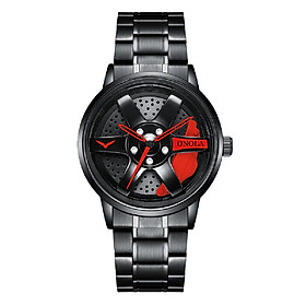 Đồng hồ ONOLA Quartz với dây đeo bằng thép không gỉ,đa chức năng-Màu đỏ