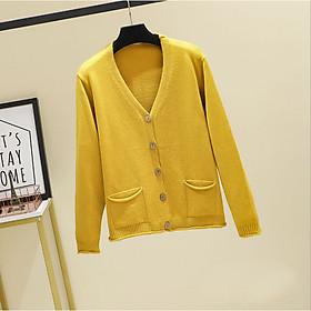 Áo khoác len, áo cardigan len nữ 2 túi xẻ tà nhiều màu Haint Boutique HB15