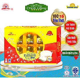 Yến Chưng Đường Phèn Ensure Nest 300mg(25%) Yến Tươi Khánh Hoà 6 hủ/70ml Hộp Quà Tặng