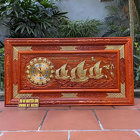 Mua Tranh đồng hồ thuận buồm xuôi gió gỗ hương