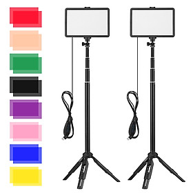USB LED Video Light Kit Conference Light with 2 * LED Fill Light + 2 * Extendable Tripod  + 16 * Color Filters