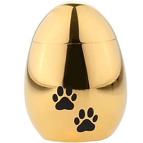 Cremation Urn Paw Printed Pet  Hair Container Stainless Steel