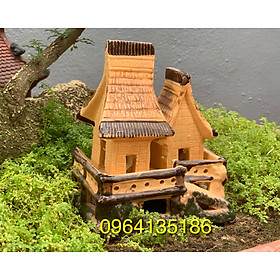 Mua Tiểu cảnh nhà giông 2 mái h15cm gốm sứ Bát Tràng