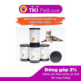 Thức Ăn Ướt Pate Cho Mèo, Pate Mèo KingsPet Lon 380g - Cá hồi