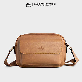 Túi đeo chéo da nam dáng ngang LATA TN26 - Bò Nhạt