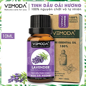 Tinh dầu Oải hương cao cấp. Lavender Essential Oil 10ml. Tinh dầu xông phòng giúp thư giãn, giảm căng thẳng, khử mùi, nâng cao chất lượng giấc ngủ. Tinh dầu thơm phòng cao cấp Vemoda