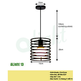 Đèn thả trần trụ tròn nhuyễn + KÈM BÓNG 4W, đèn trang trí Decor dành cho quán cà phê, tiệm trà sữa, nhà ở