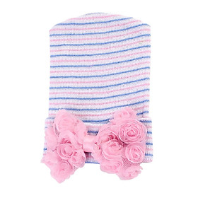 Baby Unisex Infant Pink Hat with Bow Cap  Newborn Beanie