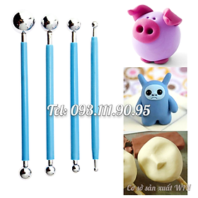 Mua Bộ 4 dụng cụ làm Fondant 2 đầu tròn làm hoa  lá và các hình con vật – Mã số 1084