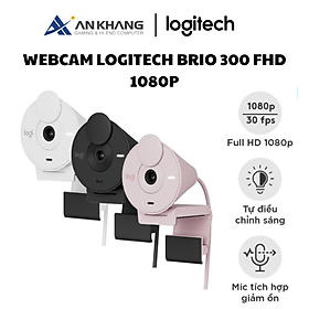 Mua Webcam Full HD Logitech Brio 300 - Màn che ống kính  Micrô giảm tiếng ồn  USB-C  tự động chỉnh ánh sáng - Hàng Chính Hãng