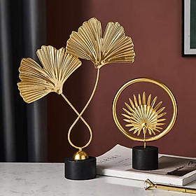 Art Leaf Shape Sculpture Ornament Figurine Statue Office Decor Adornment