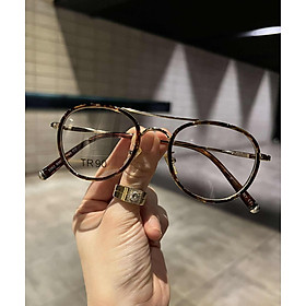 Kính mắt kim loại thời trang cao cấp cho nam nữ (Màu vân đồi mồi)