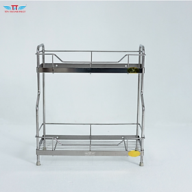 Kệ gia vị 2 tầng inox 304 Tín Thành Phát – Đựng chai lọ, đồ dùng bếp gọn gàng, bền đẹp