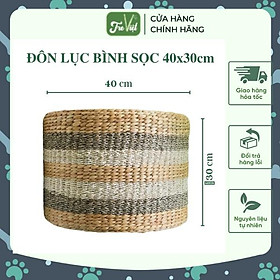 Mua Ghế Đôn Lục Bình Sọc Cói - Đôn Bèo Tây - Bàn Trà 40x30 dùng trang trí nhà cửa - Round Ottoman