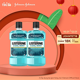 Bộ Đôi Nước Súc Miệng Hương Bạc Hà Listerine Cool Mint (750ml/ Chai) - 8850007800071