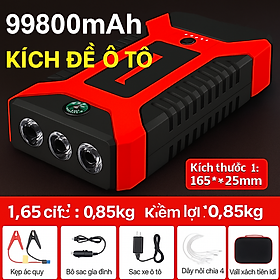 Bộ Kích Đề Nổ Ô Tô Loại Xịn 3 Trong 1 Hàng Nhật– Kích Nổ, Sạc Dự Phòng, Đèn Pijn Siêu Sáng Đa Năng, đèn trang trí