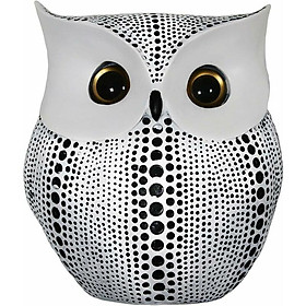 Tượng và đồ trang trí khác Creative Polka Dot Hibou Resin Buồng nội thất Cục vào trang trí thủ công cá nhân 14th8th16 cm White 1 mảnh