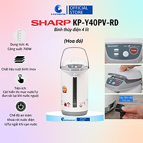 Bình Thủy Điện Sharp KP-Y40PV-CU/RD 4 Lít - Hàng Chính Hãng - Bảo Hành 12 Tháng