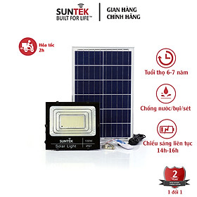 Đèn Pha Năng Lượng Mặt Trời SUNTEK LED Solar Light 100W - Hàng Chính Hãng