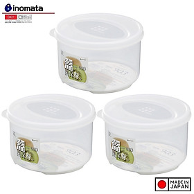 Mua Combo 3 hộp nhựa đựng thực phẩm 830ml loại tròn có nắp nội địa Nhật Bản