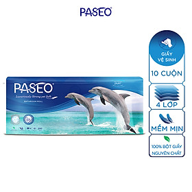 Paseo giấy vệ sinh Dolphin 10 cuộn 4 lớp